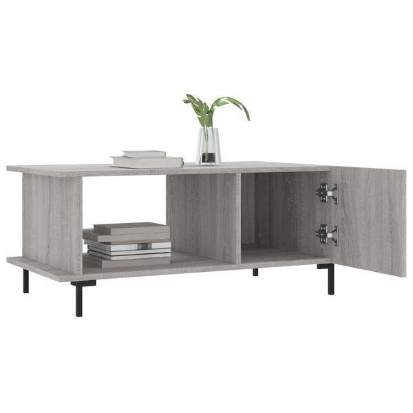 vidaXL Coffee Table Grey Sonoma 90x50x40 cm Engineered Wood