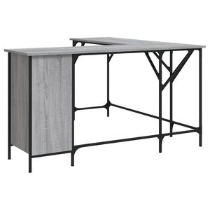 vidaXL Desk Grey Sonoma 141x141x75 cm Engineered Wood
