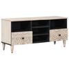 vidaXL TV Cabinet with Shelf White 100 x 33.5 x 46 cm Solid Mango Wood