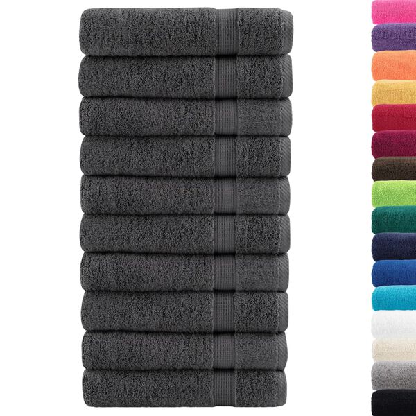 vidaXL Premium Bath Towels "SOLUND" 10 pcs Anthracite 100x150 cm 600 gsm