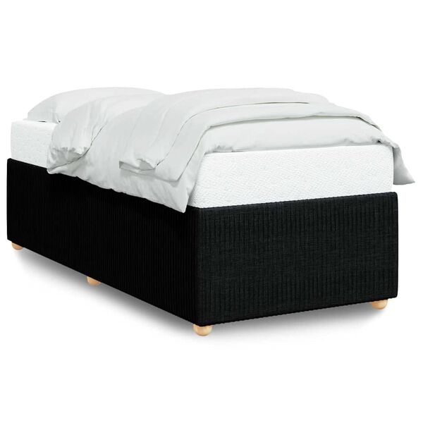 vidaXL Bed Frame without Mattress Black Single Fabric