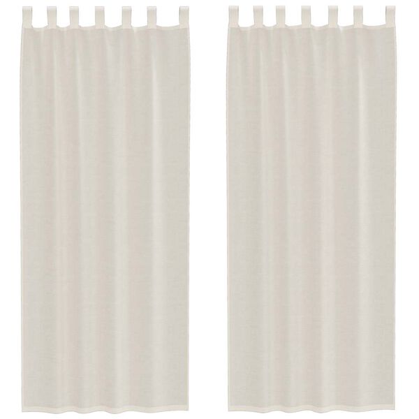 vidaXL Voile Curtains with Tab Top 2 pcs Cream