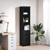 vidaXL Highboard Black Oak 37.5x35x180 cm Engineered Wood