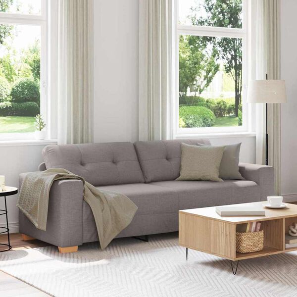 vidaXL Sofa Taupe 221 x 78 x 80 cm Fabric
