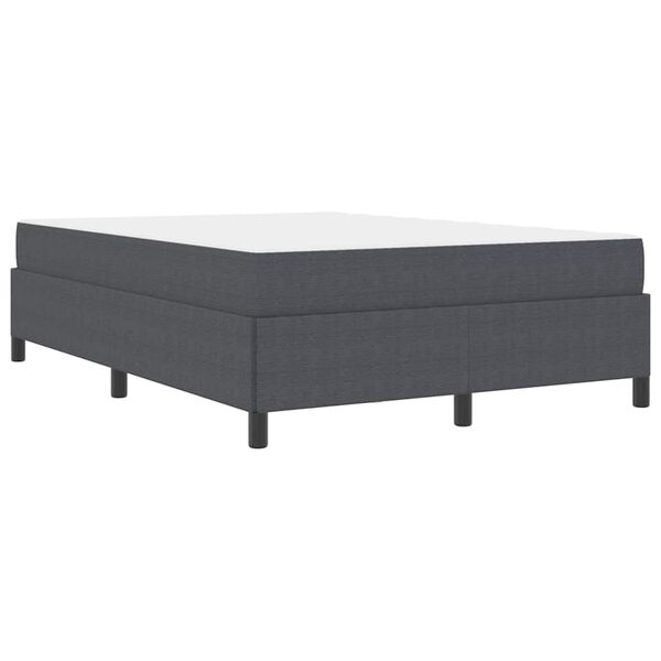 vidaXL Bed Frame with Mattress Dark Grey 140 x 200 cm Fabric