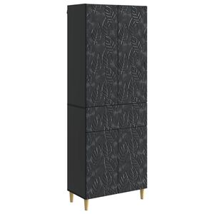 vidaXL Cabinet Set 2 pcs Black Engineered Wood