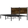 vidaXL Metal Bed Frame without Mattress Smoked Oak 120x200 cm