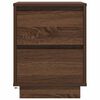 vidaXL Bedside Cabinet with LED Lights&nbsp;Brown Oak 38x34x50 cm