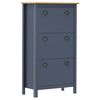 vidaXL Shoe Cabinet | Grey and honey brown | Solid pine wood | Medium