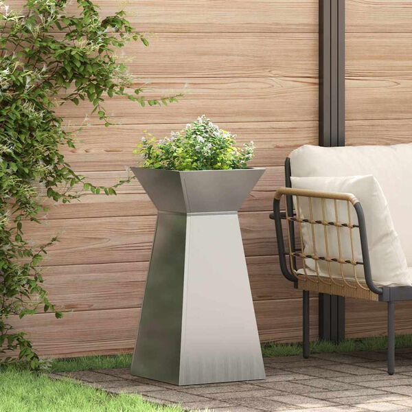 vidaXL Pillar Planter Silver 35 x 35 x 73 cm