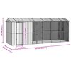 vidaXL Bird Cage Anthracite 645 x 208 x 247 cm Galvanised Steel