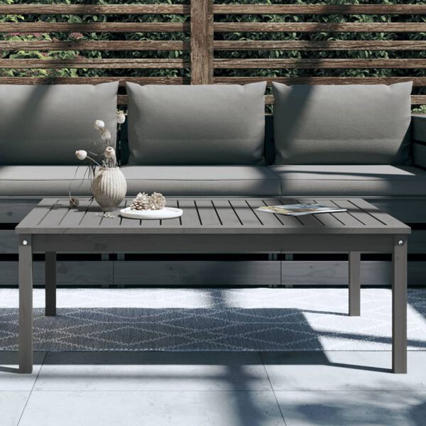 vidaXL Garden Table Grey 121x82.5x45 cm Solid Wood Pine