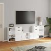 vidaXL 5 Piece TV Units with Storage ODDA White Solid Wood Pine
