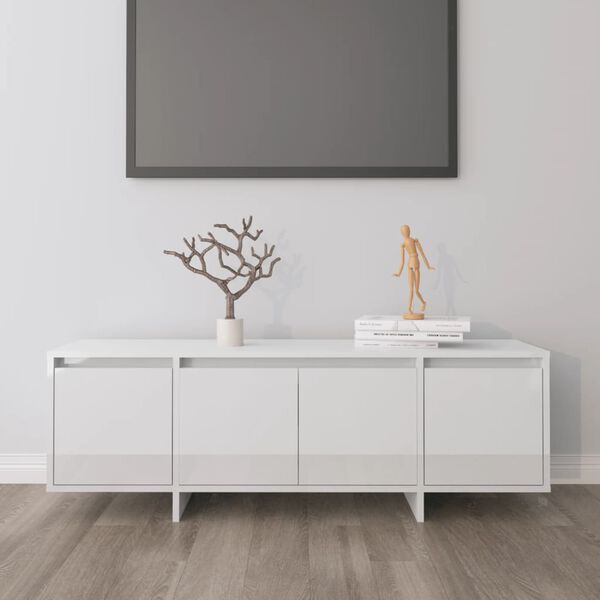 vidaXL TV Cabinet High Gloss White 120x30x40.5 cm Engineered Wood