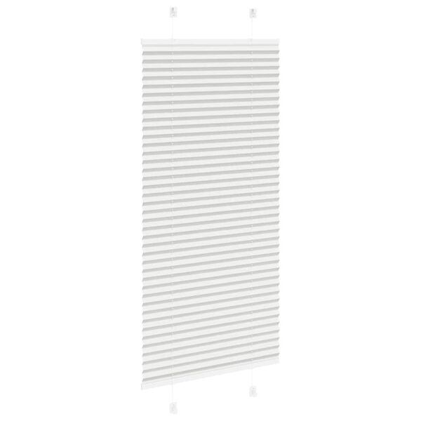 vidaXL Pleated Blind Light Grey 60x100 cm Fabric Width 59.4 cm Polyester