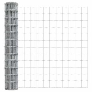 vidaXL Euro Fence Silver 1 x 25 m Hot dip galvanized iron