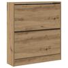 vidaXL Shoe Cabinet 80 x 21 x 87.5 cm Engineered Wood Smoked Oak
