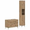 vidaXL 2 Piece Bathroom Cabinet Set BREDA Artisan Oak Engineered Wood
