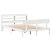 vidaXL Bed Frame without Mattress White 150x200 cm King Size Solid Wood Pine