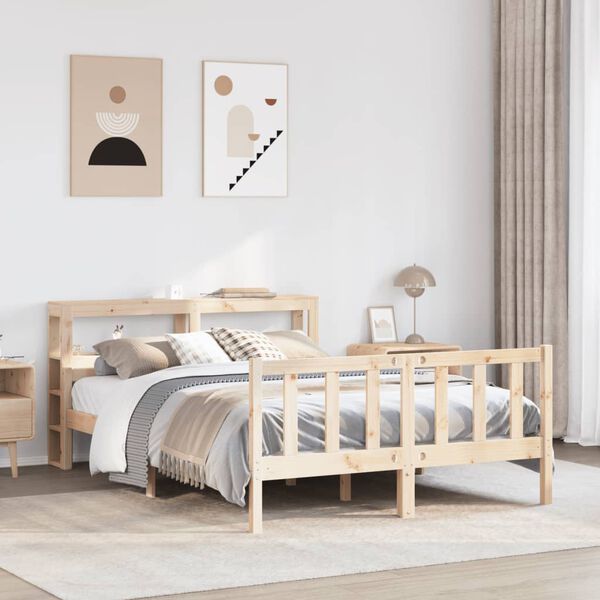 vidaXL Bed Frame without Mattress 120x190 cm Small Double Solid Wood Pine