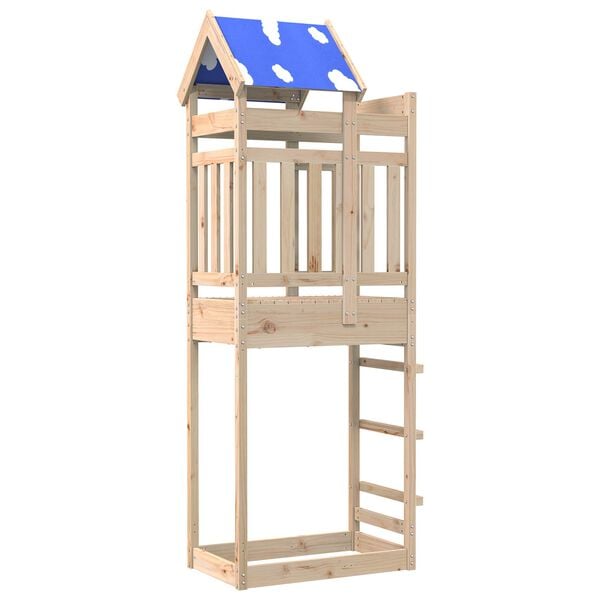 vidaXL Play Tower Brown 85 x 52.5 x 239 cm Solid Pine Wood