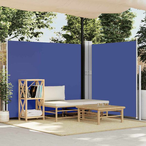 vidaXL Patio Retractable Side Awning 170x1200 cm Blue