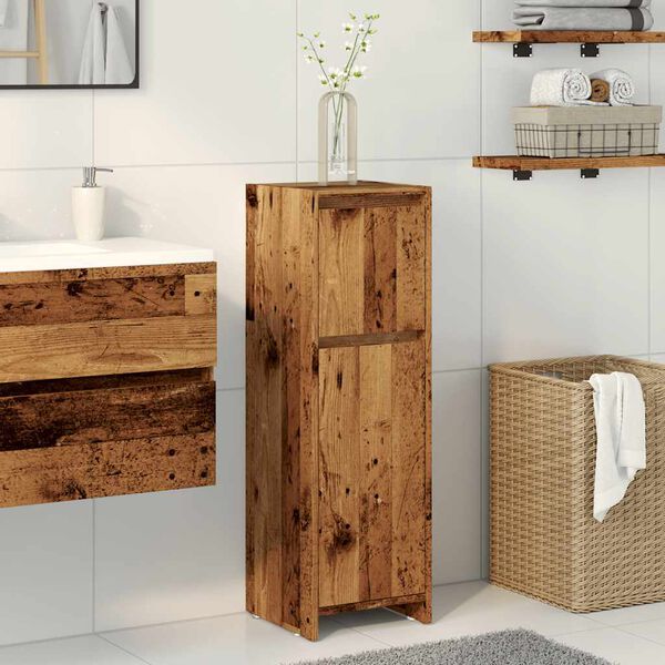 vidaXL Bathroom Cabinet Old Wood 30x30x95 cm Engineered Wood