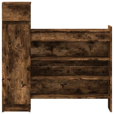 vidaXL Shoe Cabinet Smoked Oak 100.5x28x100 cm Engineered Wood
