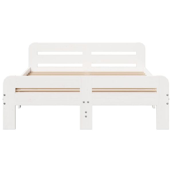 vidaXL Bed Frame without Mattress White 200x200 cm Solid Wood Pine