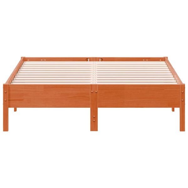 vidaXL Bed Frame without Mattress Wax Brown 120x190 cm Small Double Solid Wood Pine