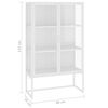 vidaXL Highboard White 80x35x135 cm Steel and Tempered Glass