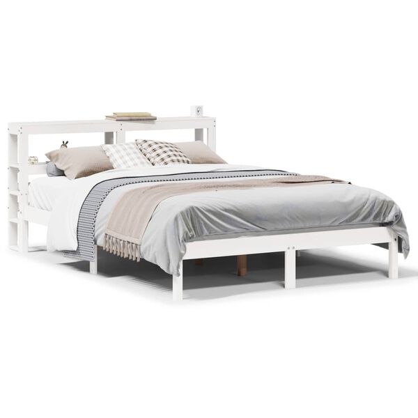 vidaXL Bed Frame without Mattress White 140x190 cm Solid Wood Pine