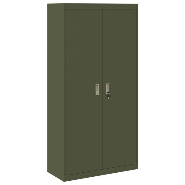 vidaXL Storage Cabinet 2 pcs Olive Green 90 x 40 x 180 cm Steel