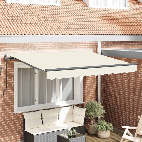vidaXL Retractable Awning Cream 250 x 200 cm Polyester and Aluminium