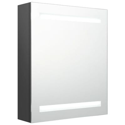 vidaXL LED Bathroom Mirror Cabinet Grey 50x14x60 cm