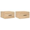 vidaXL Wall-mounted Bedside Cabinets 2 pcs Sonoma Oak 35x35x20 cm