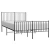 vidaXL Metal Bed Frame without Mattress with Footboard Black 135x190cm