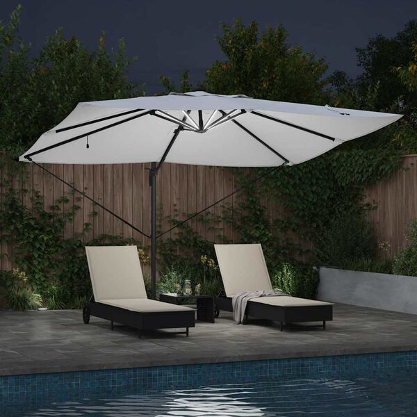vidaXL Umbrella Manual Sand 352 x 251 x 265 cm Polyester and Aluminium