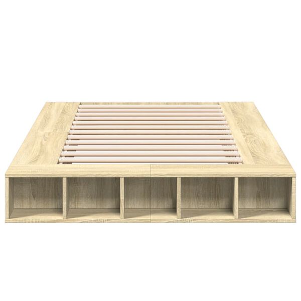 vidaXL Bed Frame without Mattress Sonoma Oak 135x190 cm Double