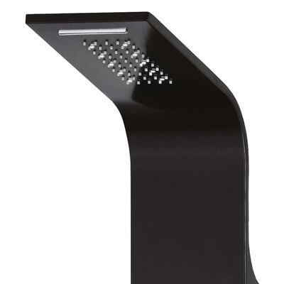 vidaXL Shower Panel Unit Aluminium 20x44x130 cm Black