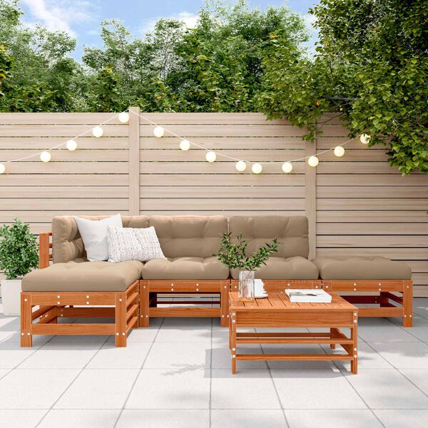 vidaXL Garden Lounge Set 5 pcs Wax Brown Solid Pine Wood