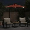 vidaXL Garden Parasol with LEDs and Steel Pole Terracotta 225x225x212cm