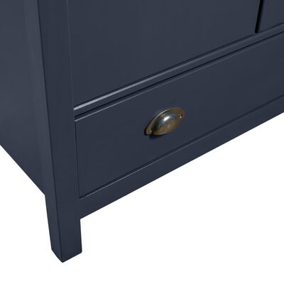 vidaXL 3-Door Wardrobe Hill Grey 127x50x170 cm Solid Pine Wood