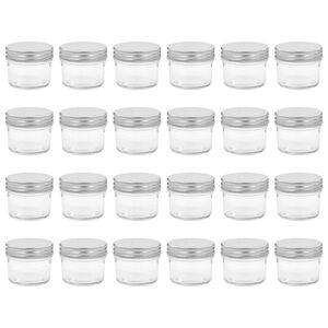 vidaXL Glass Jam Jars with Silver Lids 24 pcs 110 ml