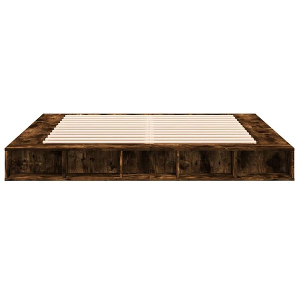 vidaXL Bed Frame without Mattress Smoked Oak 200x200 cm