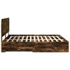 vidaXL Bed Frame with Drawer Smoked Oak 200 x 200 cm Engineered Wood