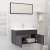 vidaXL Bathroom Furniture Set High Gloss Grey Engineered Wood