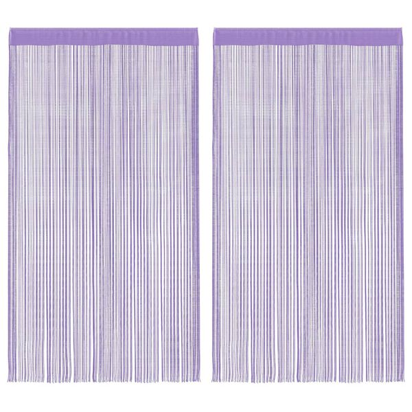 vidaXL String Curtains 2 pcs Purple 140x250 cm