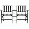 vidaXL Folding 2-Seater Garden Bench 137 cm Black Steel