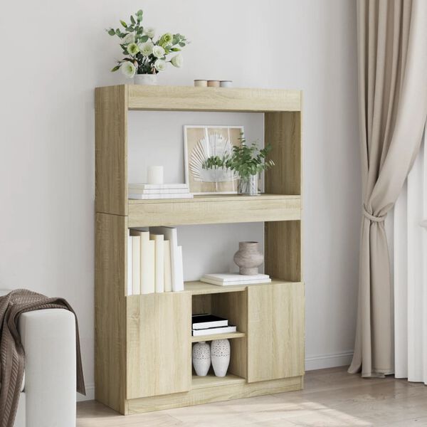 vidaXL Highboard&nbsp;Sonoma Oak 92x33x140 cm Engineered Wood